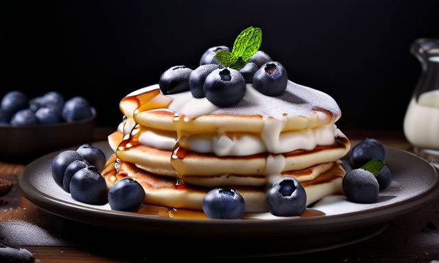 protein-pancakes-with-yogurt-and-blueberries